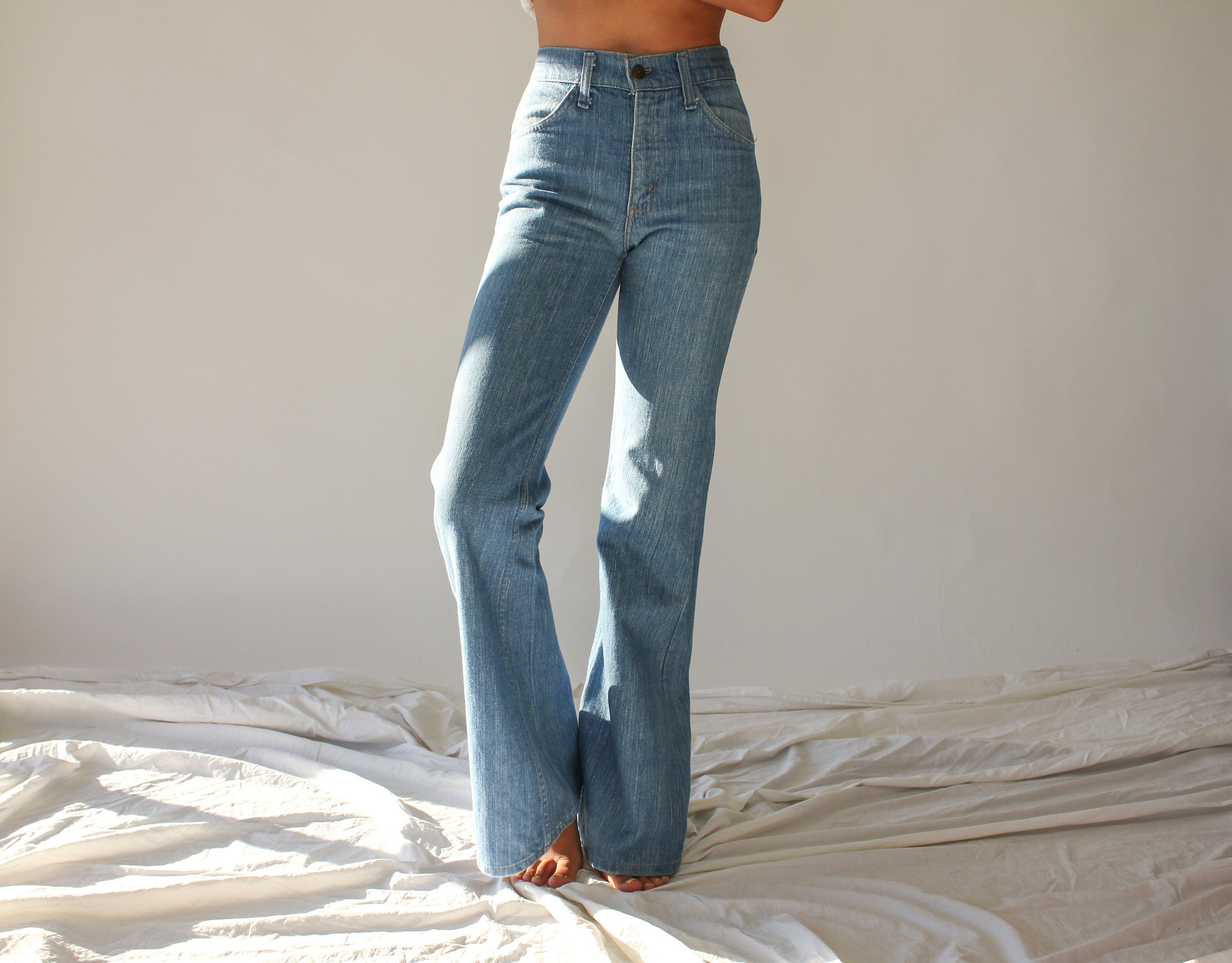 Vintage 70s Levis 684 Orange Tab High Waisted Bellbottom Jeans - Etsy