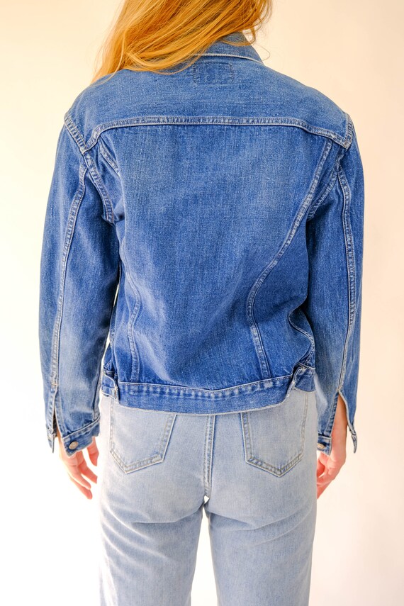 Vintage 60s 70s Big E LEVIS Type 3 Indigo Denim J… - image 8