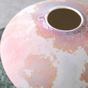 Vintage Signed Tony Evans Raku Pottery Seed Pot Form Raku Vase Artisan, Ceramics 1980s Collectible Japanese Pottery Vase image 4