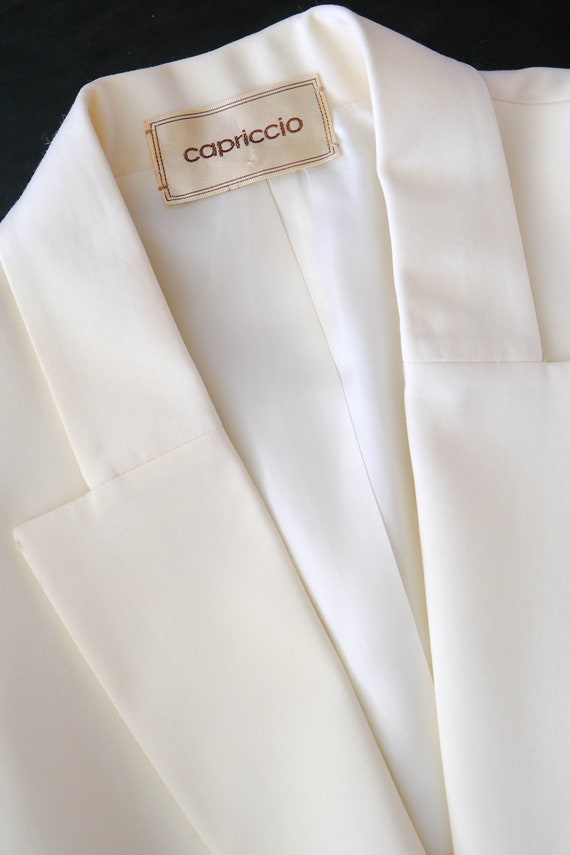 Vintage 90s CAPRICCIO White Cropped Tuxedo Style … - image 7