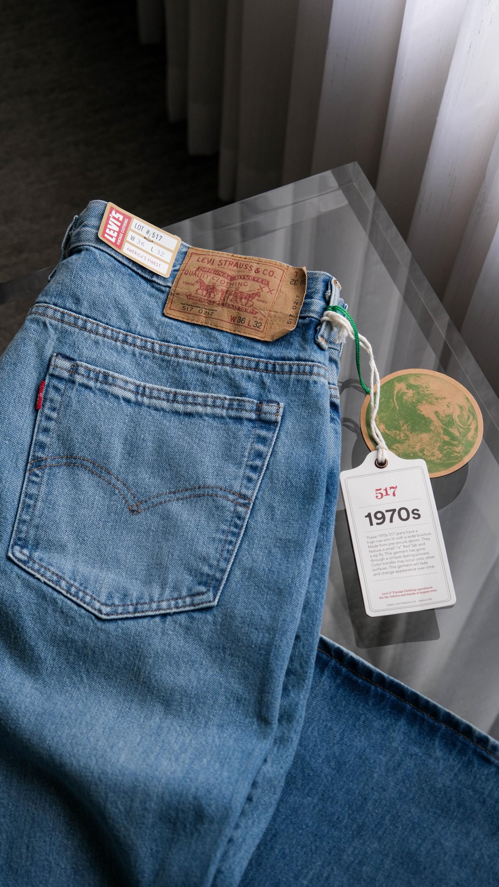 Vintage LEVIS LVC 1970s 517 Project Survival Medium Light Wash 