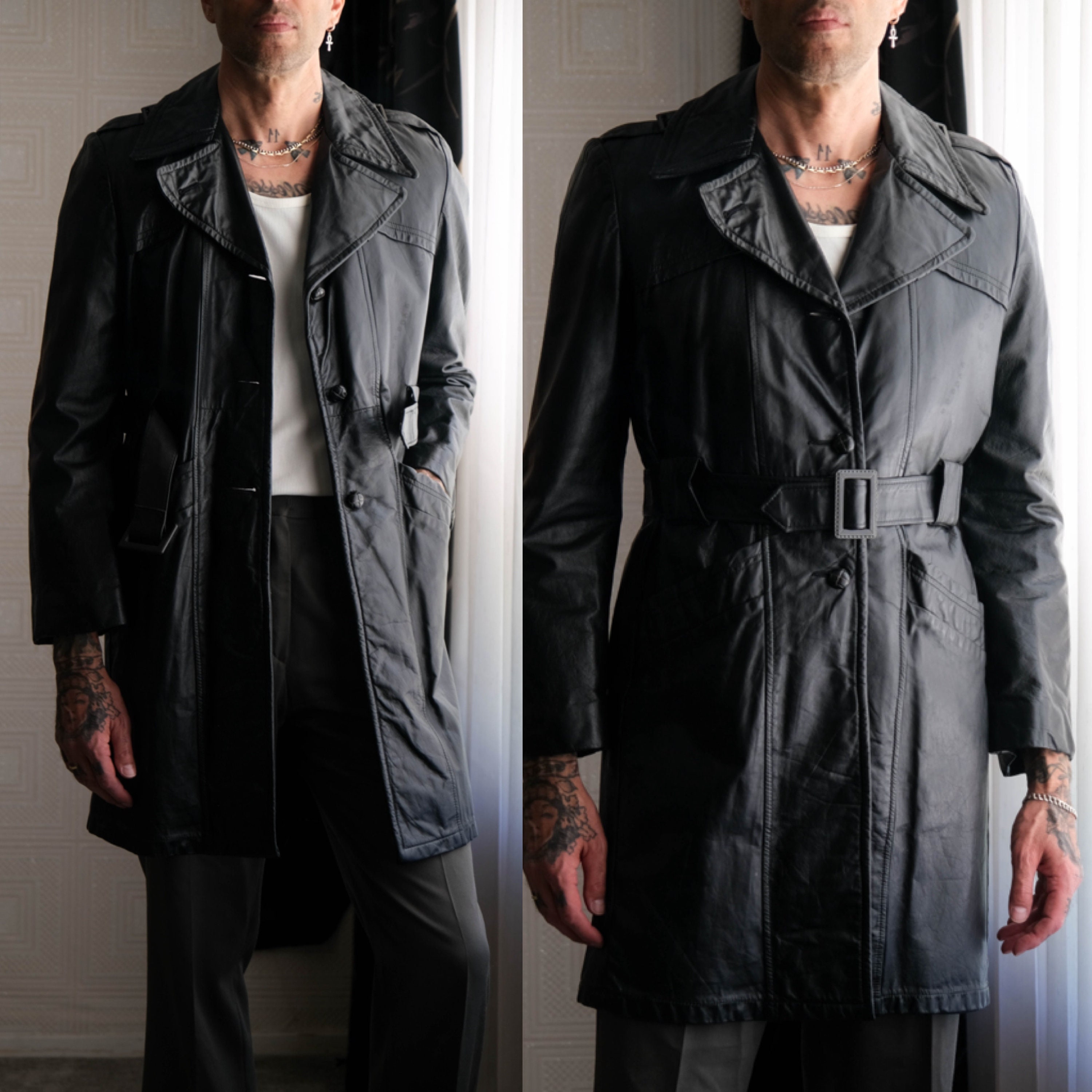 ジャケット・アウター Schott / 70's leather policeman jacket Schott 70s Vtg Leather Jacket Policeman Type One Star Size