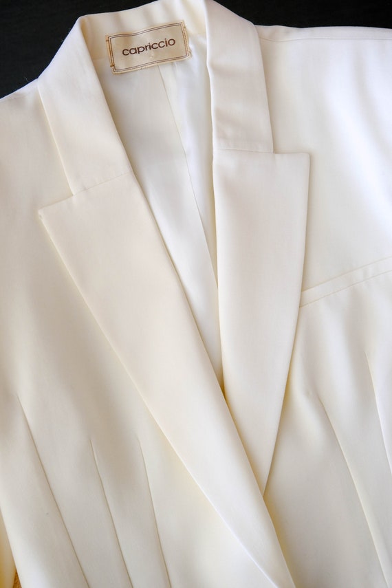 Vintage 90s CAPRICCIO White Cropped Tuxedo Style … - image 6