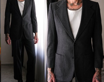 Vintage 70s PIERRE CARDIN RELAX Linen Tan Sherbet Striped Suit