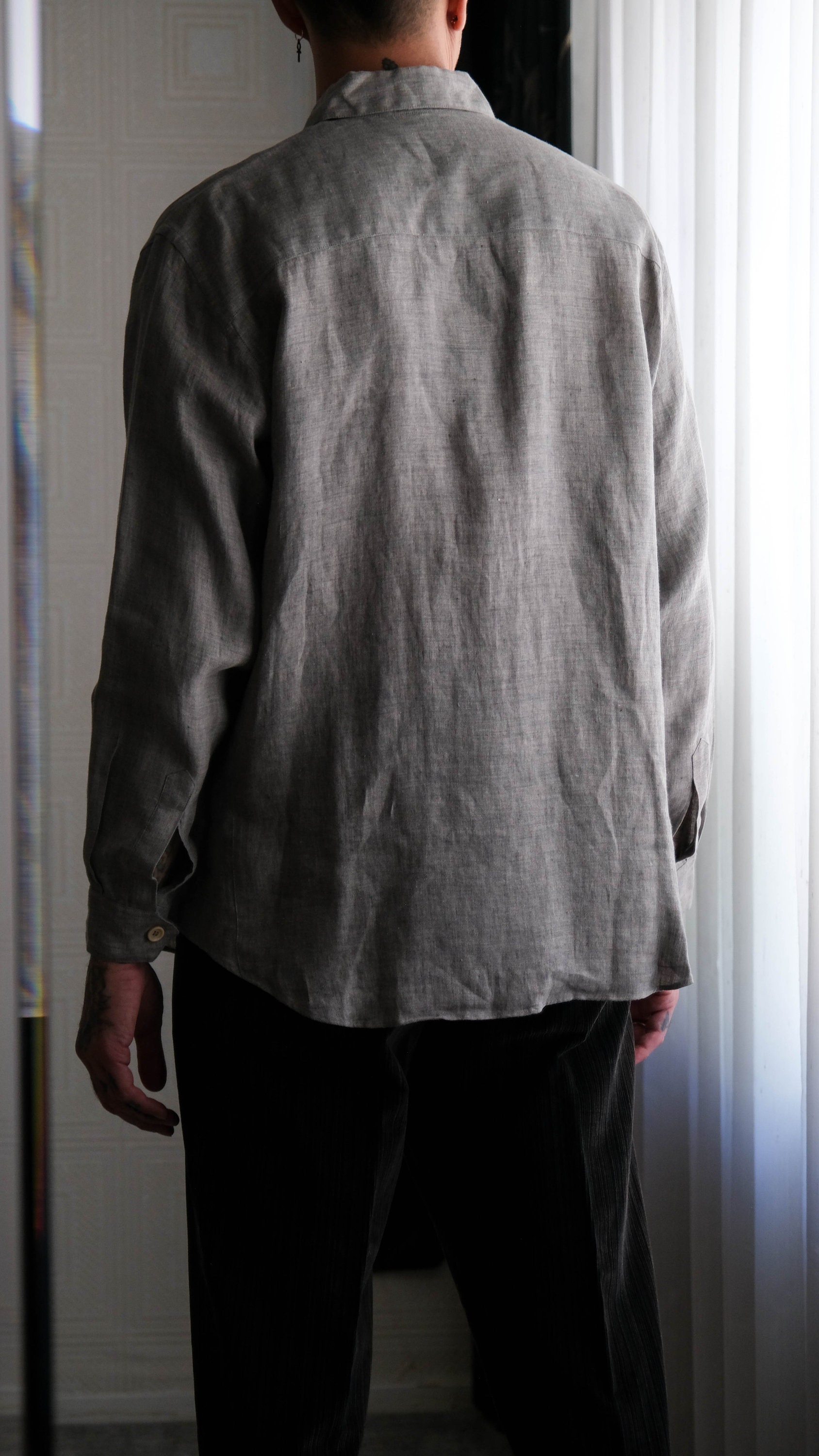 Vintage 80s Giorgio Armani Le Collezioni Light Gray Linen Vintage 80s Giorgio Armani Le Collezioni Light Gray Linen