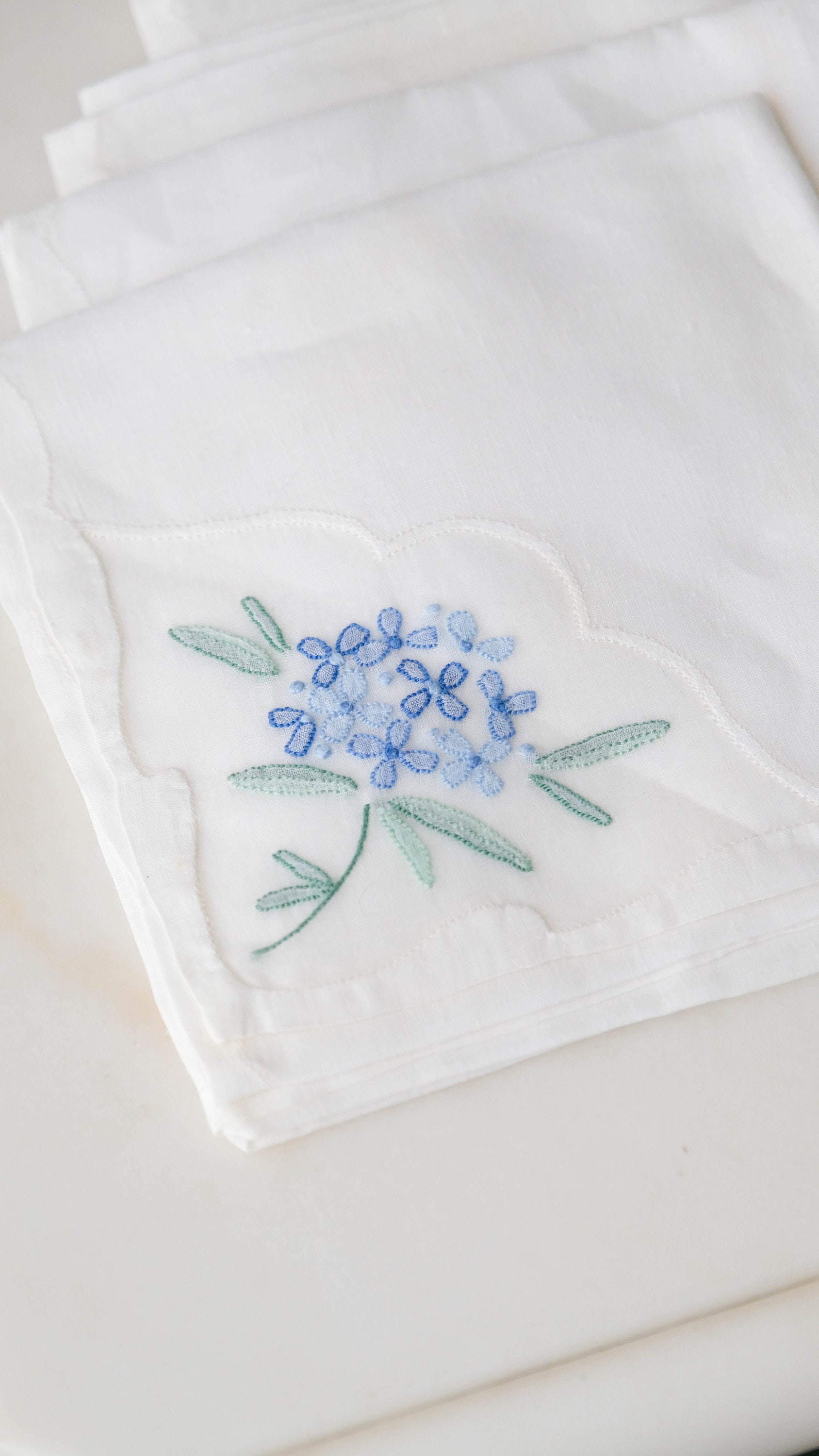小物 1900s Hand Embroidery Handkerchief Vintage Hankie embroidered Handkerchief Straight Edge Floral