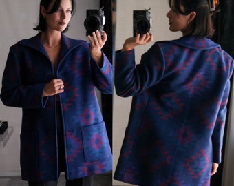 Chaqueta de lana navajo desgastada PENDLETON Country Sophisticates vintage de los años 80 / Fabricada en EE. UU. / 100 % lana / Chaqueta de mujer de diseñador PENDLETON de los años 80