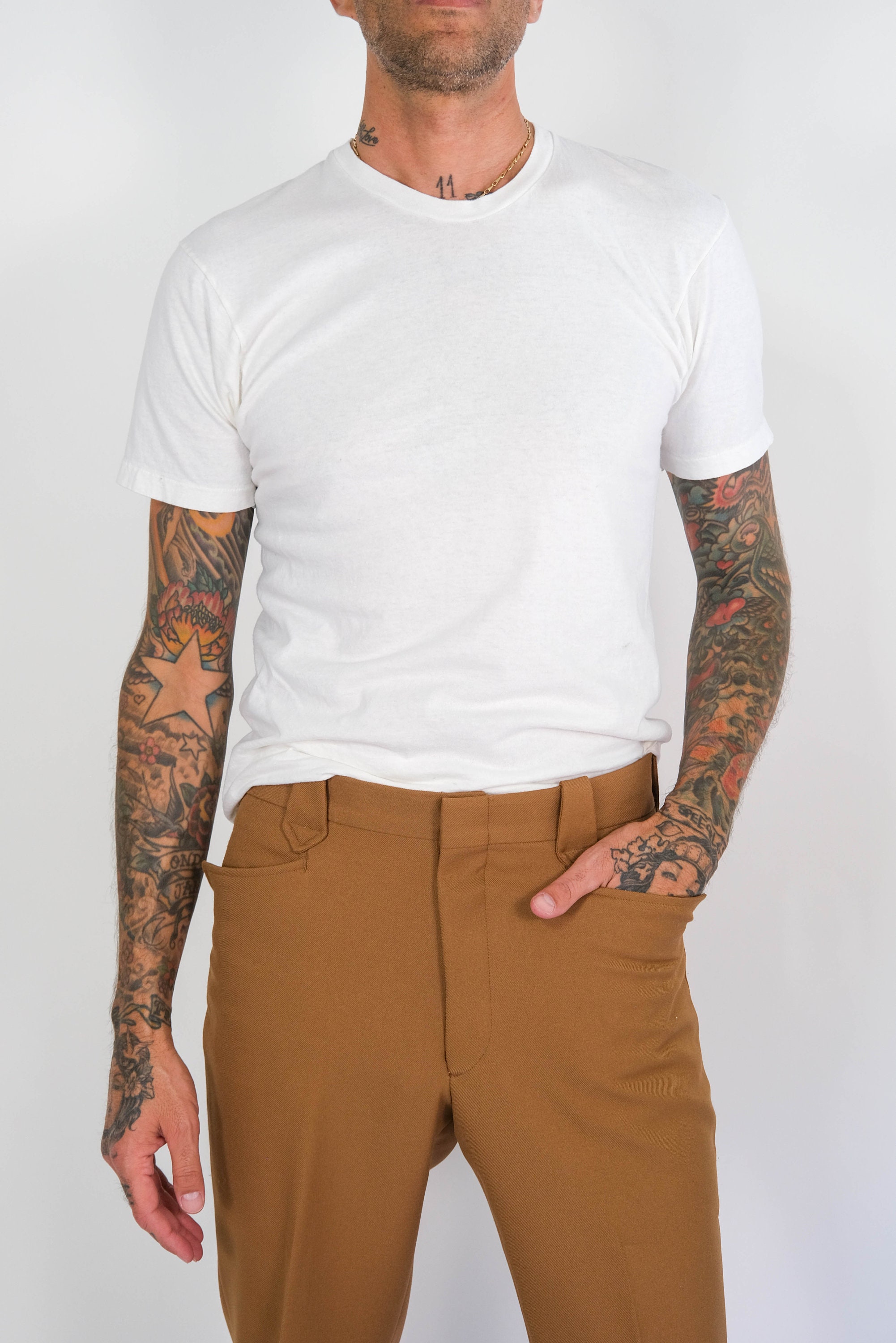 Vintage 70s HANES Blank White Single Stitch Tee | Made in