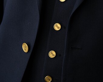 ヴィンテージ 70 年代 イヴ・サンローラン ネイビー ギャバジン