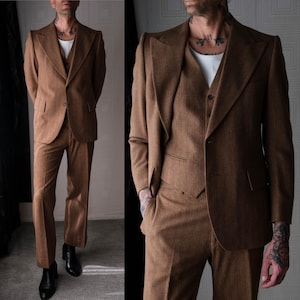 Vintage 70s Yves Saint Laurent Archival Caramel & Orange Stripe 3