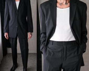 パンツ 90s giorgio armani wide slacks cityboy Vintage 90s GIORGIO ARMANI A Milano Borgonuovo 21 Charcoal