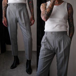 Vintage 90s ZANELLA Heather Gray Gabardine Quadruple Pleated Vintage 90s ZANELLA Heather Gray Gabardine Quadruple Pleated