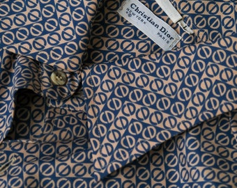70s 80s ヴィンテージ Christian Doir ブラウス ディオール Vintage 70s CHRISTIAN DIOR CD Monogram Zig Zag Stripe Long