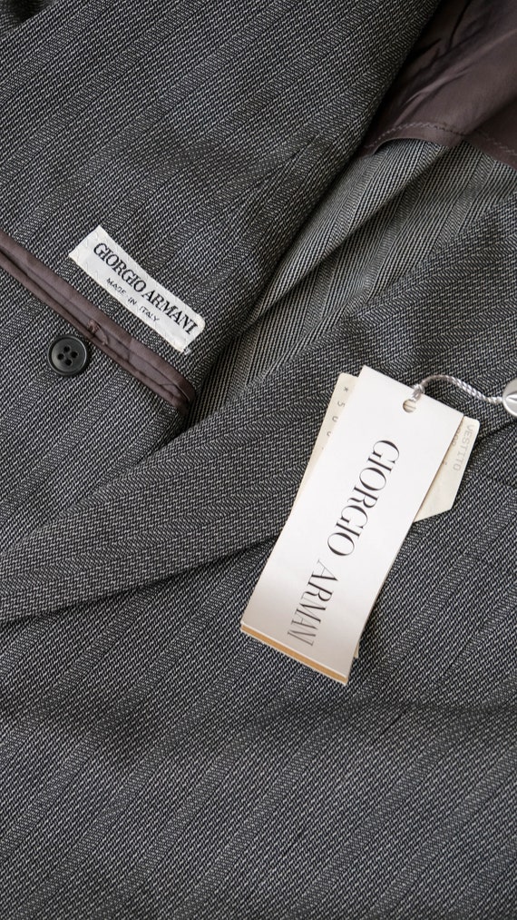 Vintage 80s Giorgio Armani Black & Ivory Cotton Birdseye