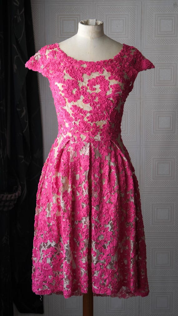 knee length dresses for ladies Maya Lace Dress (Pink)
