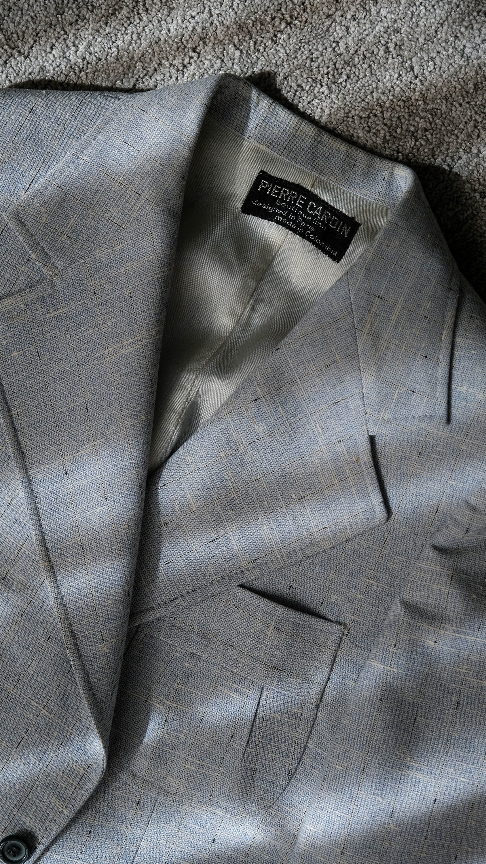 70s〜 vintage pierre cardin  フレアスラックス Vintage 70s PIERRE CARDIN BOUTIQUE Blue Chambray Flecked
