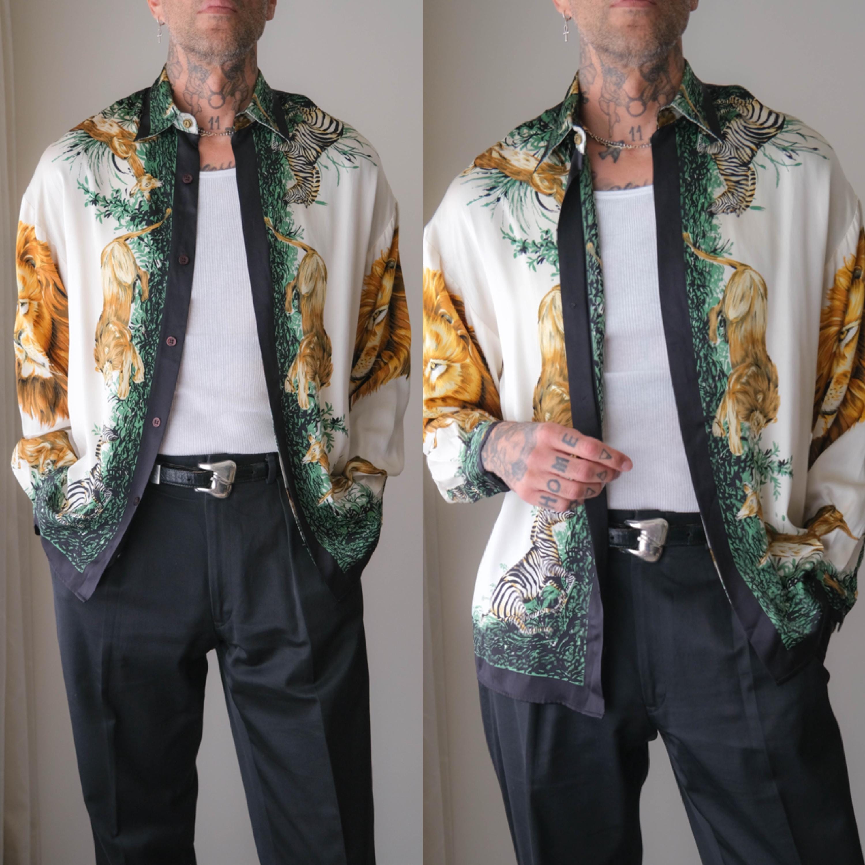 Vintage 90s Silk Shirt - Etsy