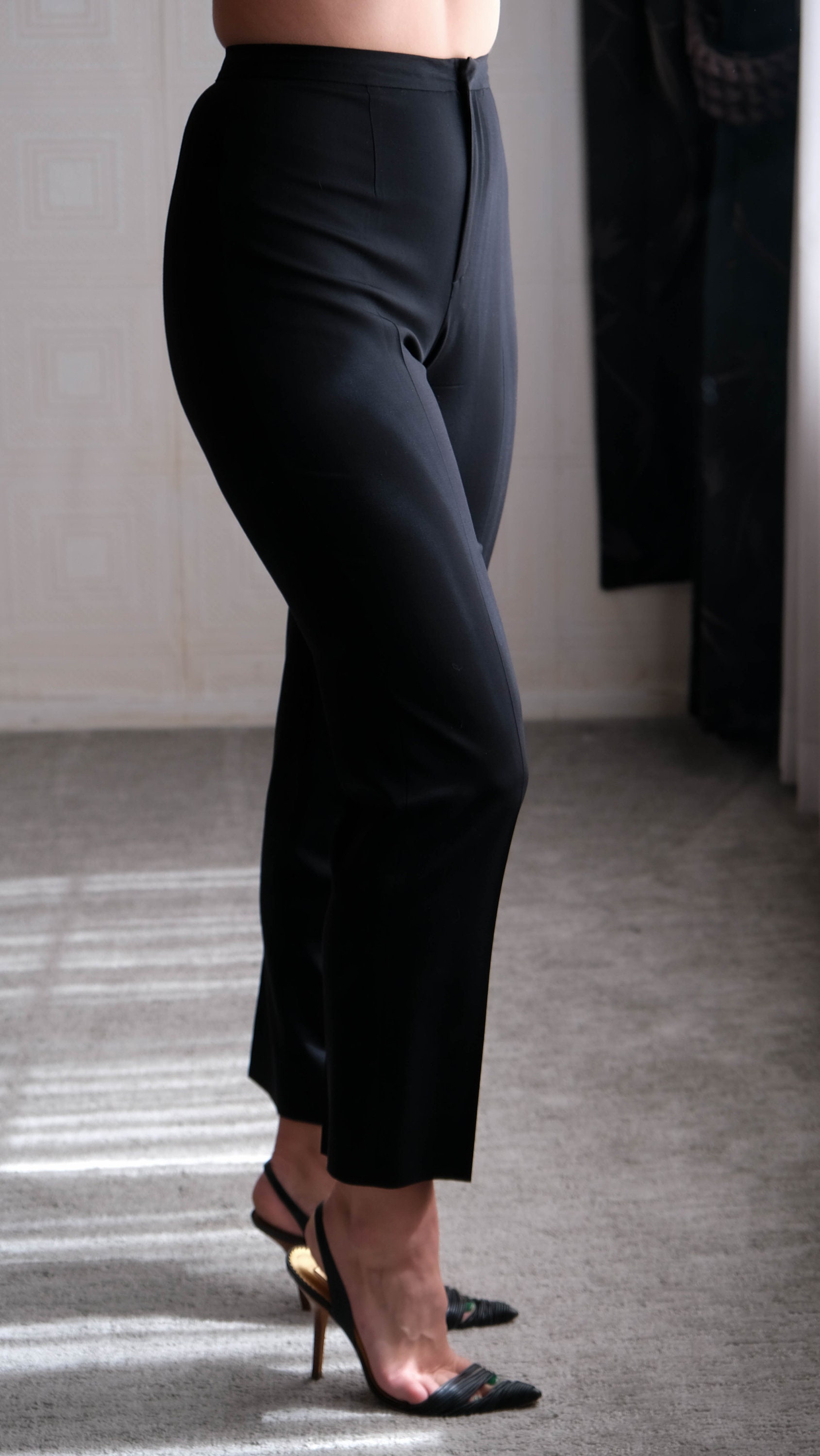 Vintage 90s GIORGIO ARMANI A Milano Borgonuovo 21 Black Gabardine