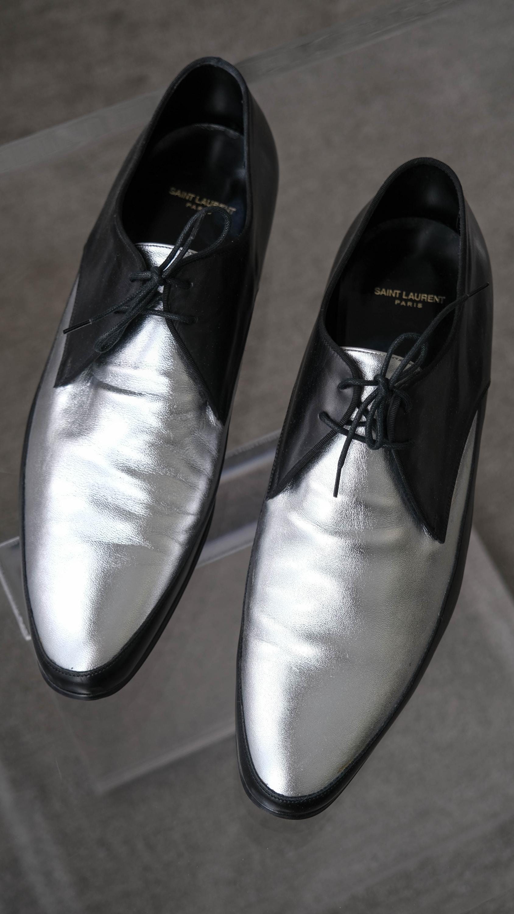 Saint Laurent Blake derby silver black ?️SAINT LAURENT Paris BLAKE 20 Black Leather Men main image 4
