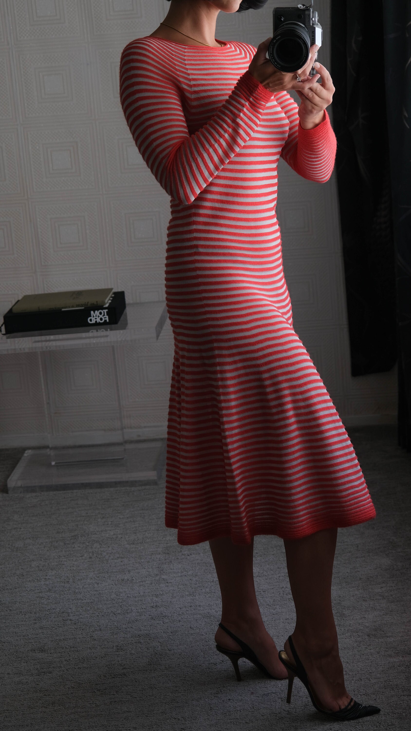 GIORGIO ARMANI Blood Orange Cashmere & Sheer Silk Striped Fishtail  Silhouette Dress | Made in Italy | 2000s Y2K ARMANI Designer Stripe Dress -  Etsy