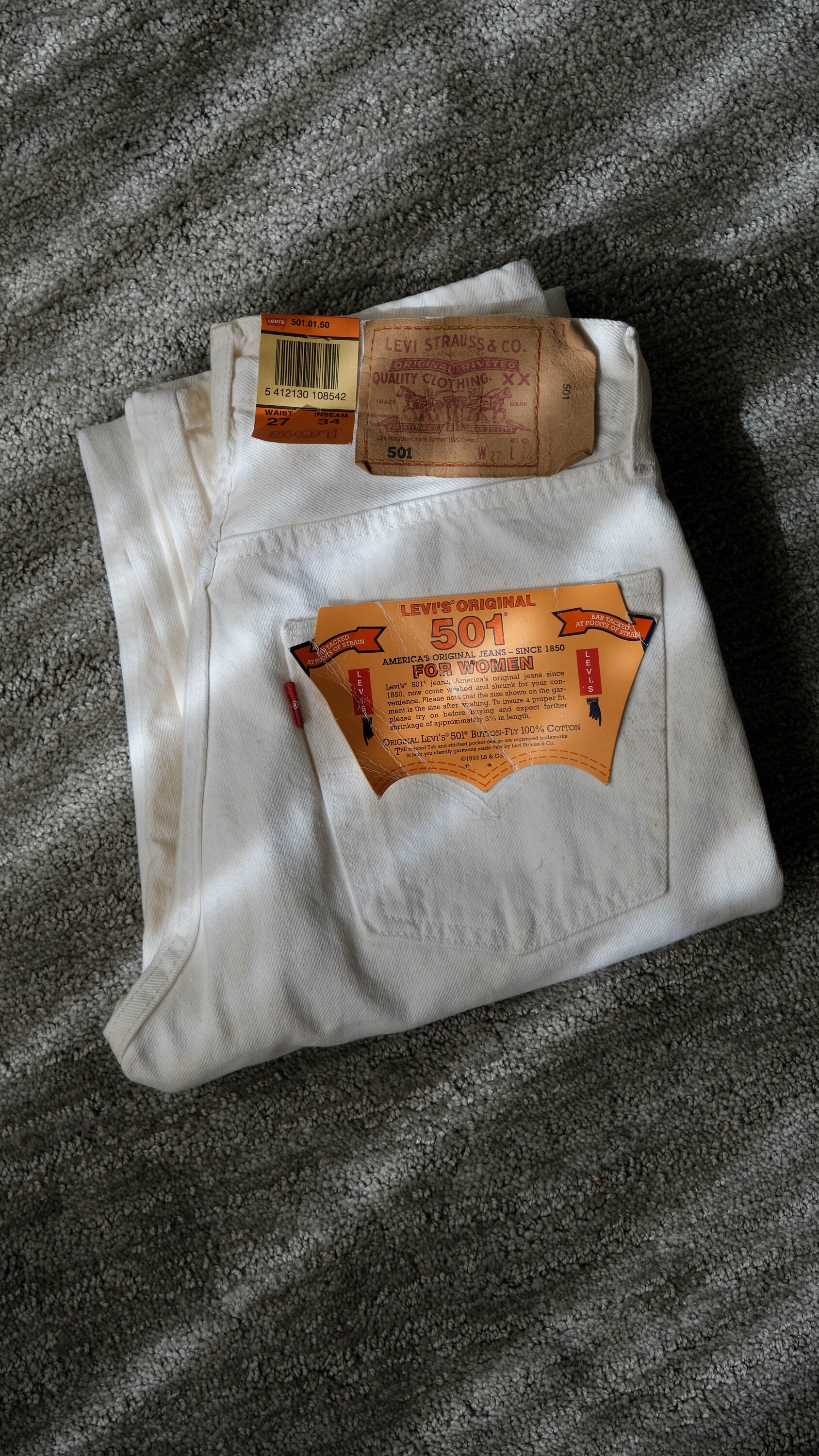 Vintage 90s LEVIS White Wash 501 