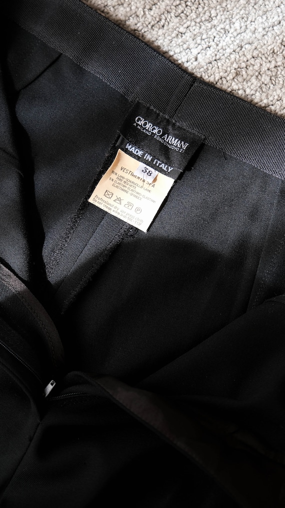 Vintage 90s GIORGIO ARMANI A Milano Borgonuovo 21 Black Gabardine