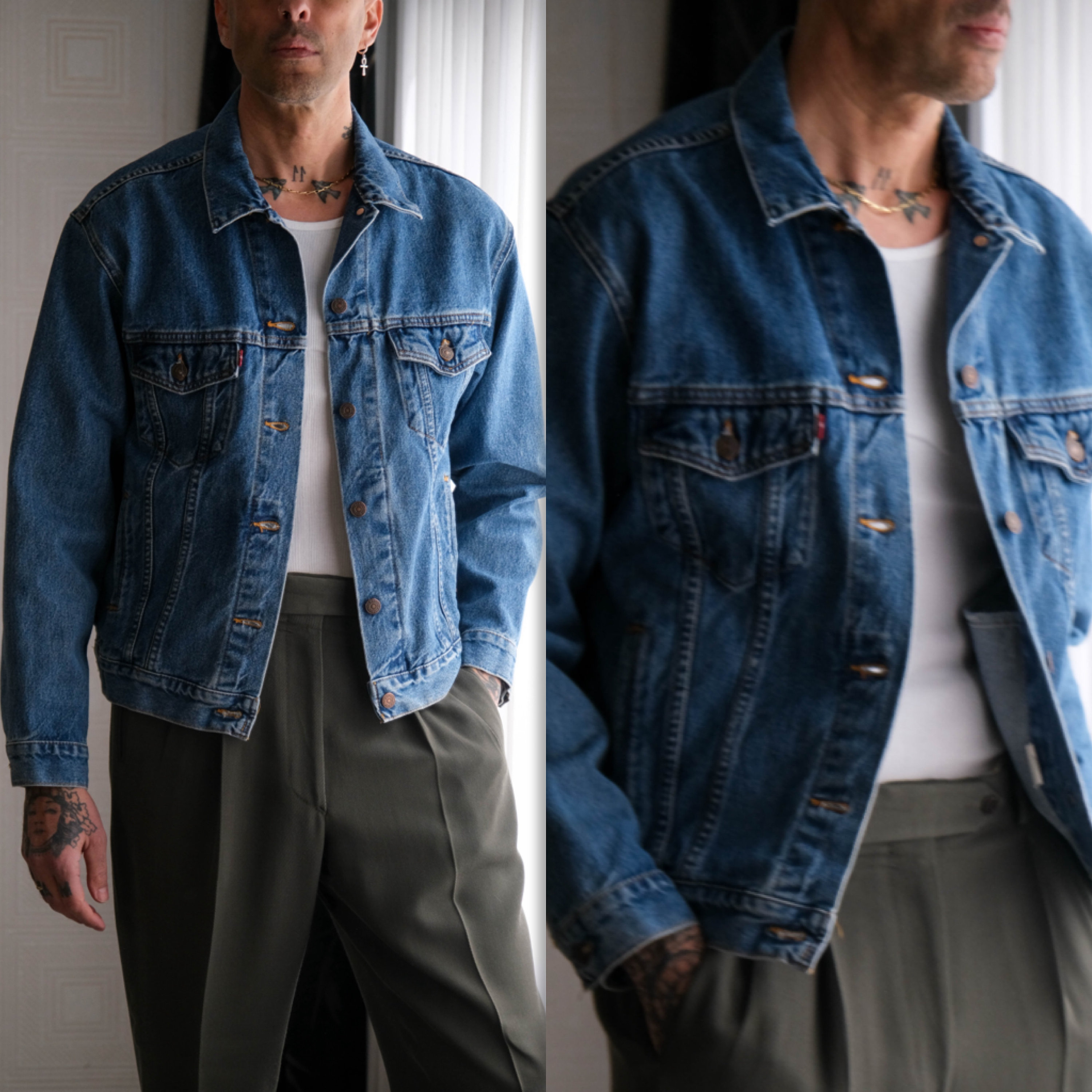 Vintage 80s LEVIS Medium Indigo Wash Type III Four Pocket Vintage 80s LEVIS Medium Indigo Wash Type III Four Pocket
