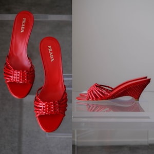 Red Prada Sandals - Etsy