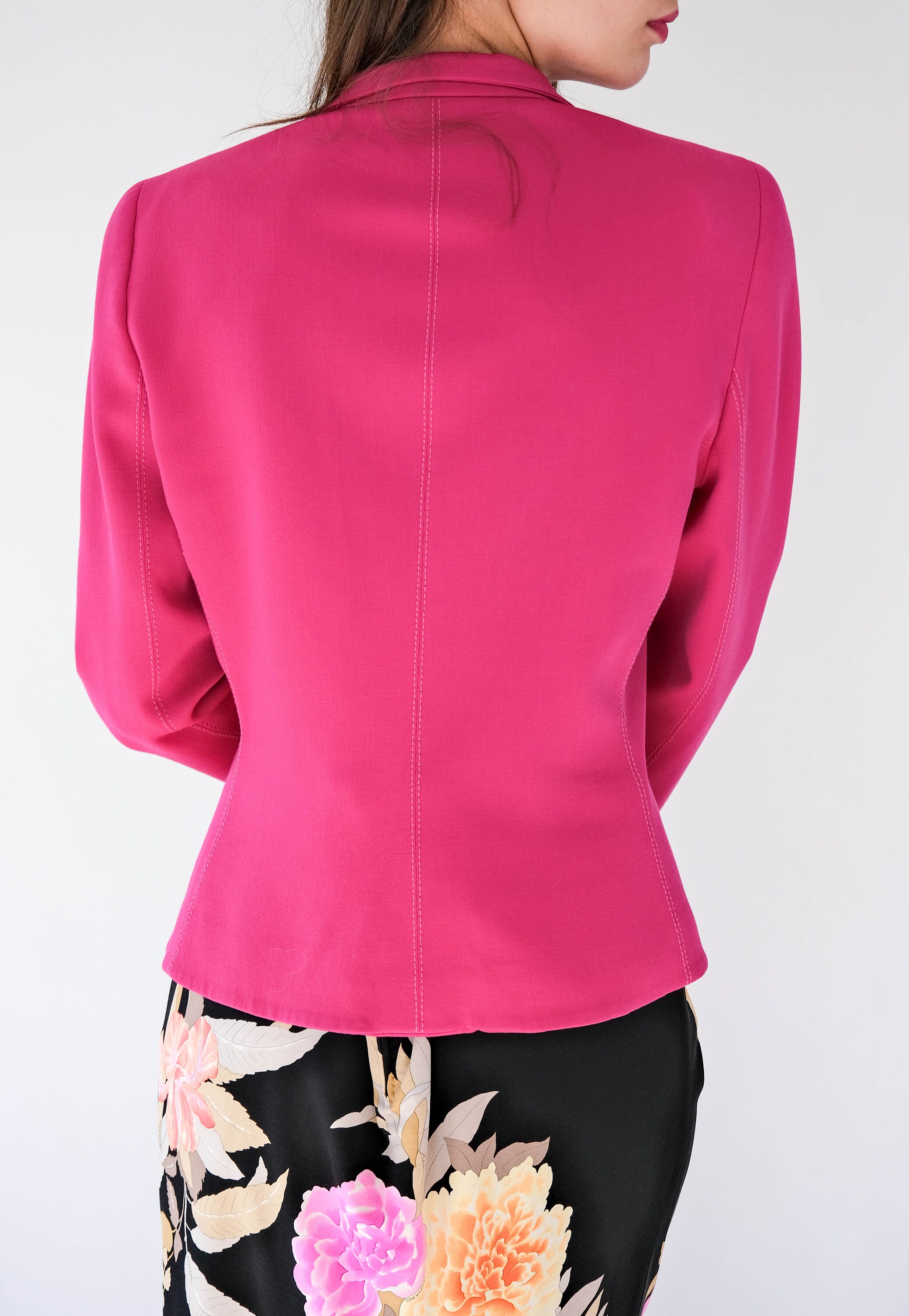 Vintage 90s Giorgio Armani Fuchsia Pink Wool Gabardine Blend