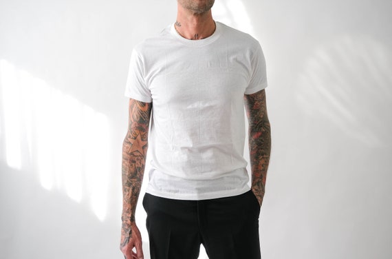 Vintage 70s JOCKEY Deadstock Blank White Single Stitch Tee Shirt