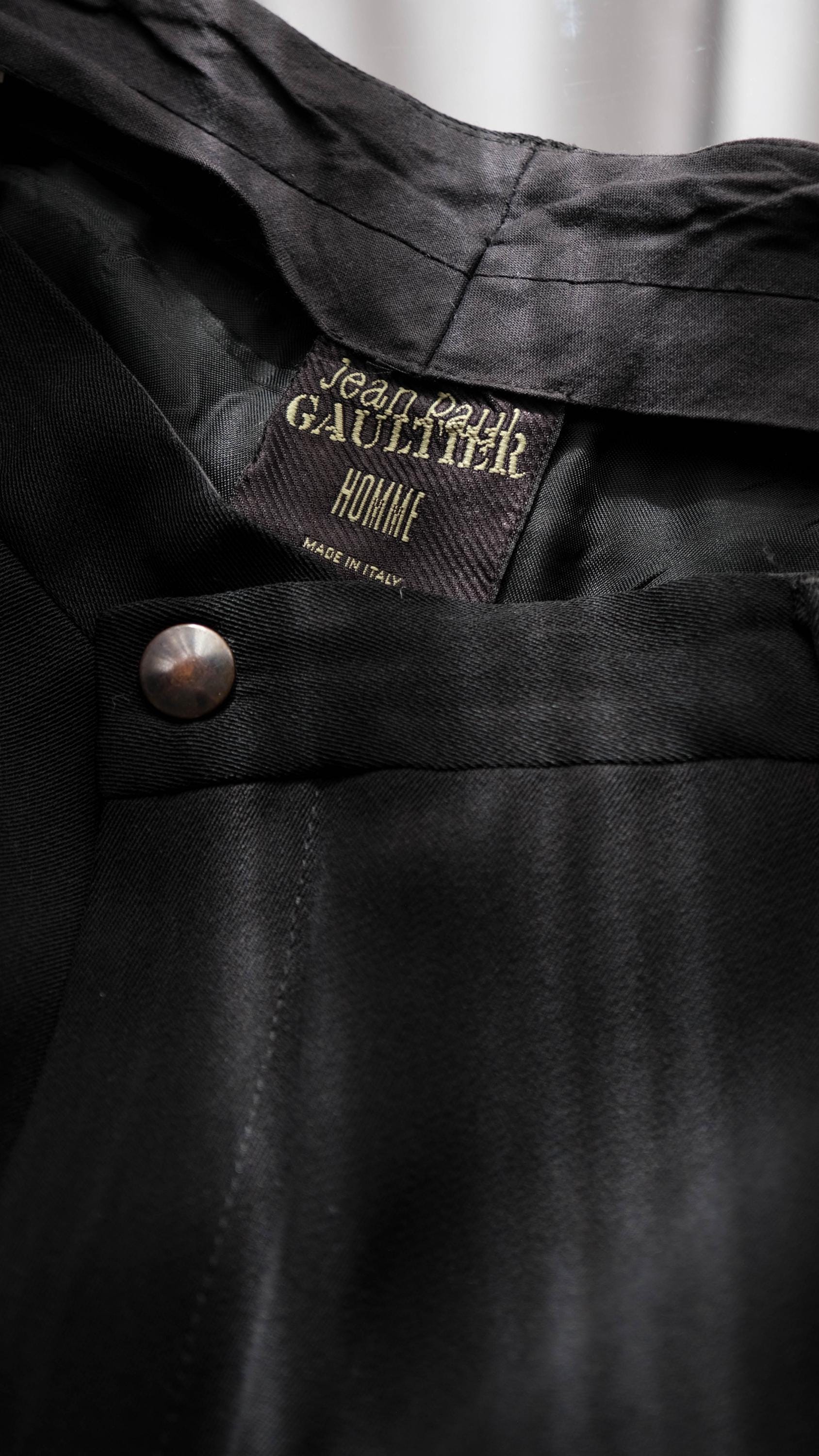 Vintage 90s JEAN PAUL GAULTIER Homme Black Rayon & Wool Crepe