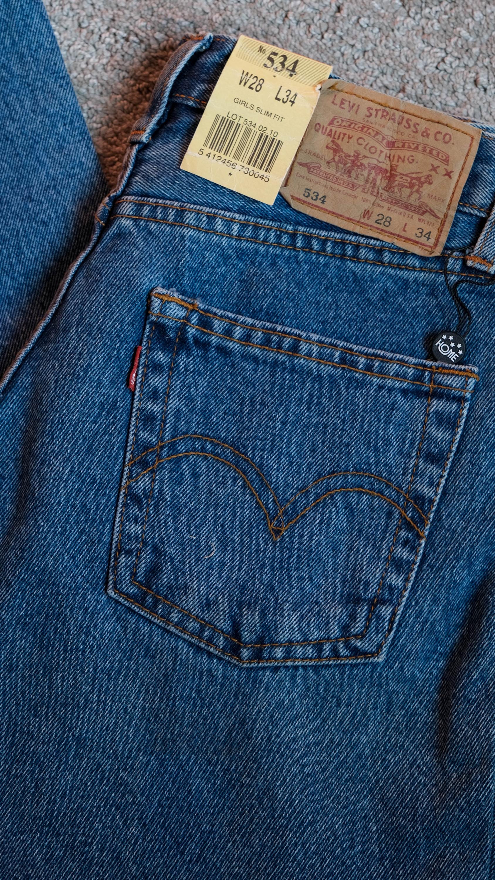 Vintage 90s LEVIS 534 Medium Wash High Waisted Slim Fit Zip Fly