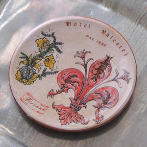 Vintage 70s Hotel Balestri Firenze Vide-Poche Plate / Cerámica florentina / Creazioni A Z Firenze / Cerámica italiana / Florencia coleccionable