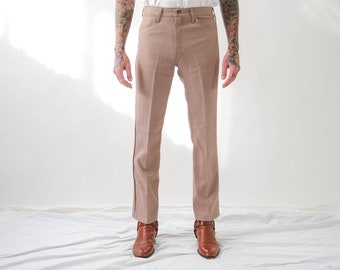 Vintage 70s Wrangler Khaki Sta Prest Bootcut Pants Unworn w/ Tags | Made in USA | Size 33x32 | DEADSTOCK | 1970s Wrangler Flare Leg Pants