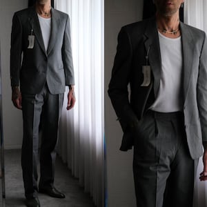 Vintage 80s Giorgio Armani Black & Ivory Cotton Birdseye