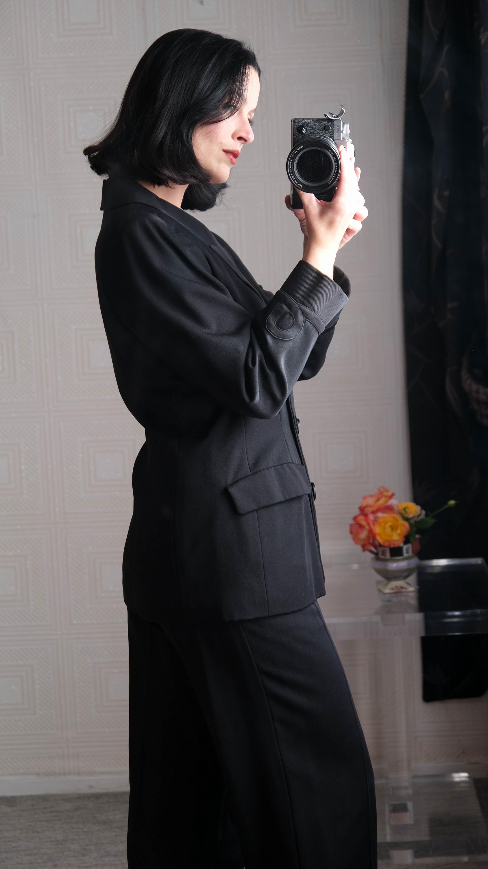 Vintage 90s Yves Saint Laurent Rive Gauche Black Tuxedo Blazer