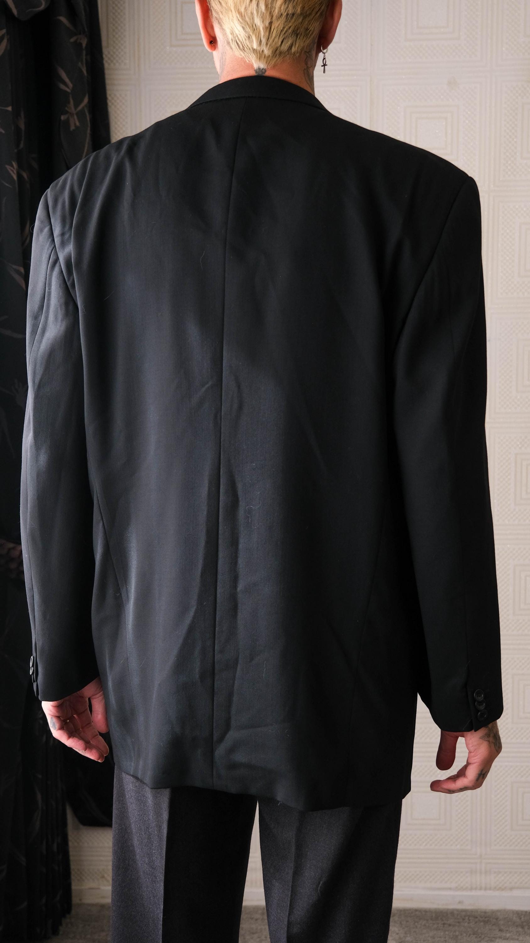 Vintage 90s GIORGIO ARMANI COLLEZIONI Black Crepe Gabardine
