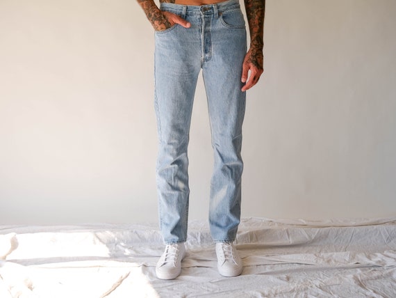 80s Levis 501 Light Wash Bleached Button Jeans - Etsy