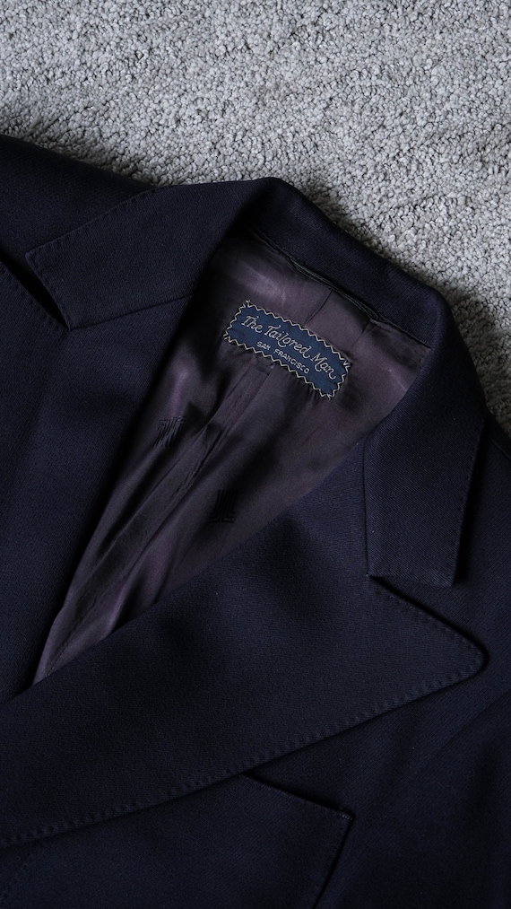 Vintage 70s LANVIN PARIS Navy Blue Heavy Wool Gab… - image 10