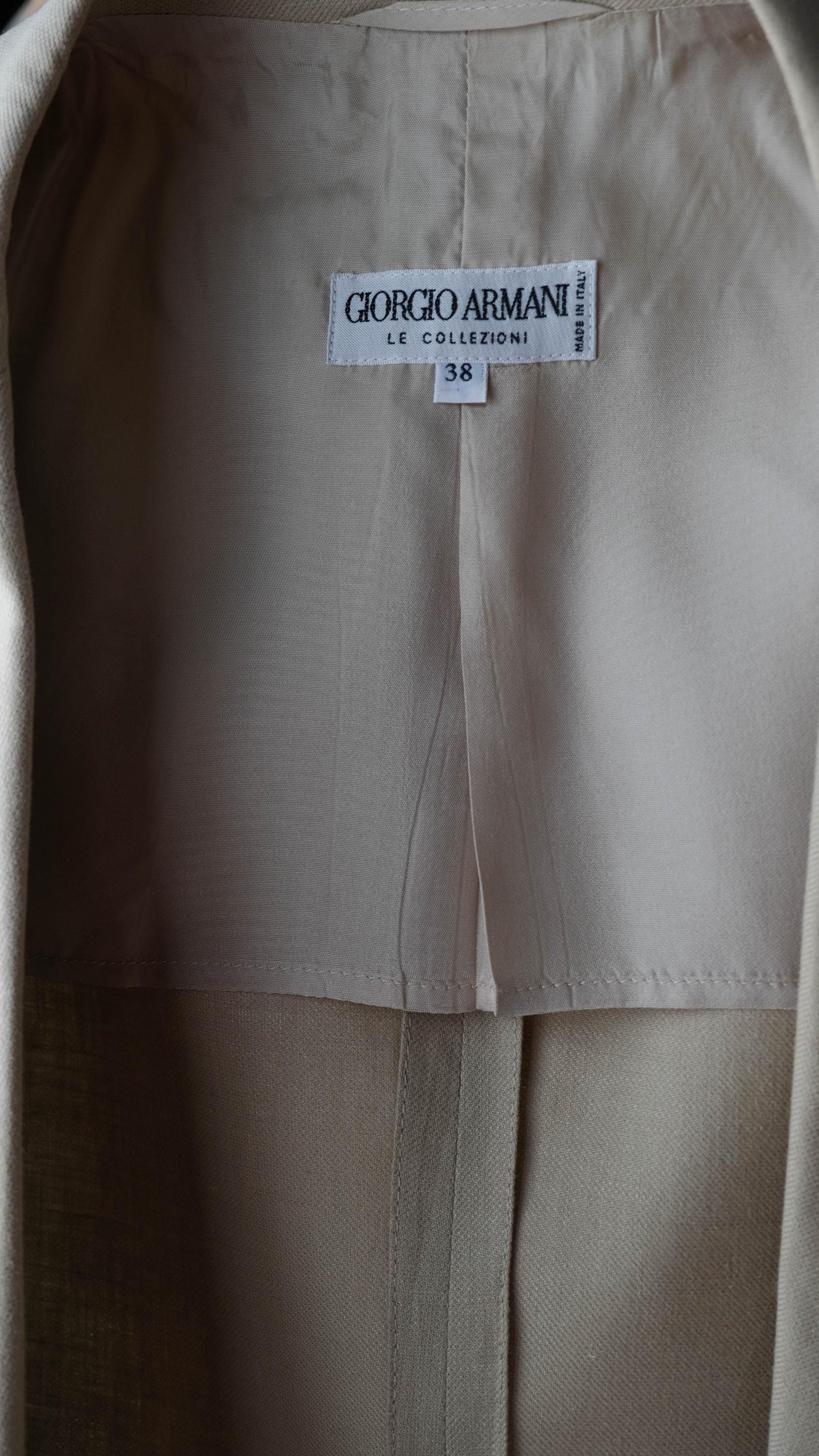 90年代 GIORGIO ARMANI Linen Rayon Jaket Vintage Giorgio Armani Blazer Jacket S 90s Single Breasted