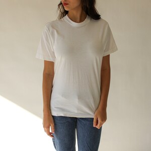 Vintage 80s BVD Blank White Paper Thin Tee Shirt Made in USA Single Stitch, Undershirt 1980s Blank White, Soft, Thin T-Shirt image 2