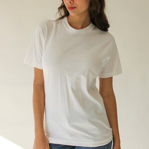 Vintage 80s BVD Blank White Paper Thin Tee Shirt Made in USA Single Stitch, Undershirt 1980s Blank White, Soft, Thin T-Shirt image 3