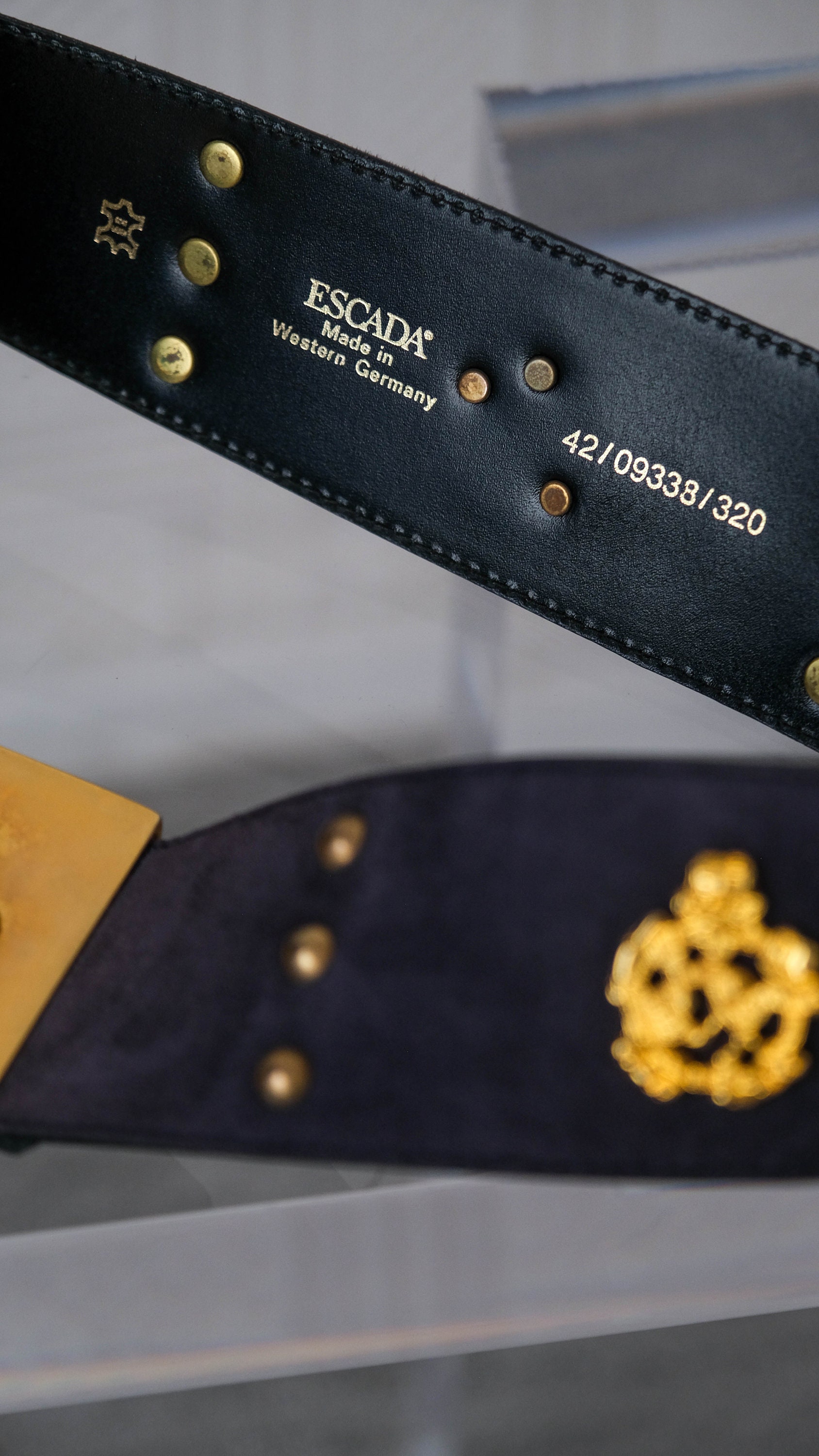 Vintage royal blue Escada suede leather belt Escada Blue Belt - Etsy main image 4