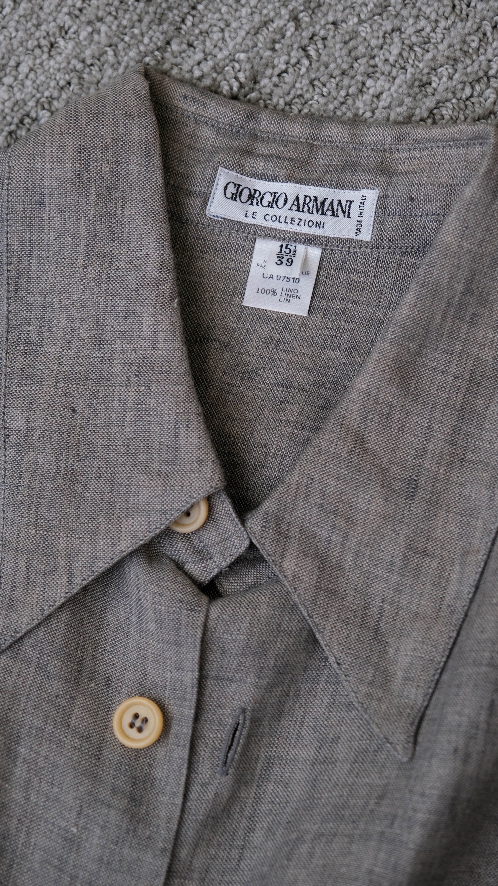 Vintage 80s Giorgio Armani Le Collezioni Light Gray Linen Vintage 80s Giorgio Armani Le Collezioni Light Gray Linen