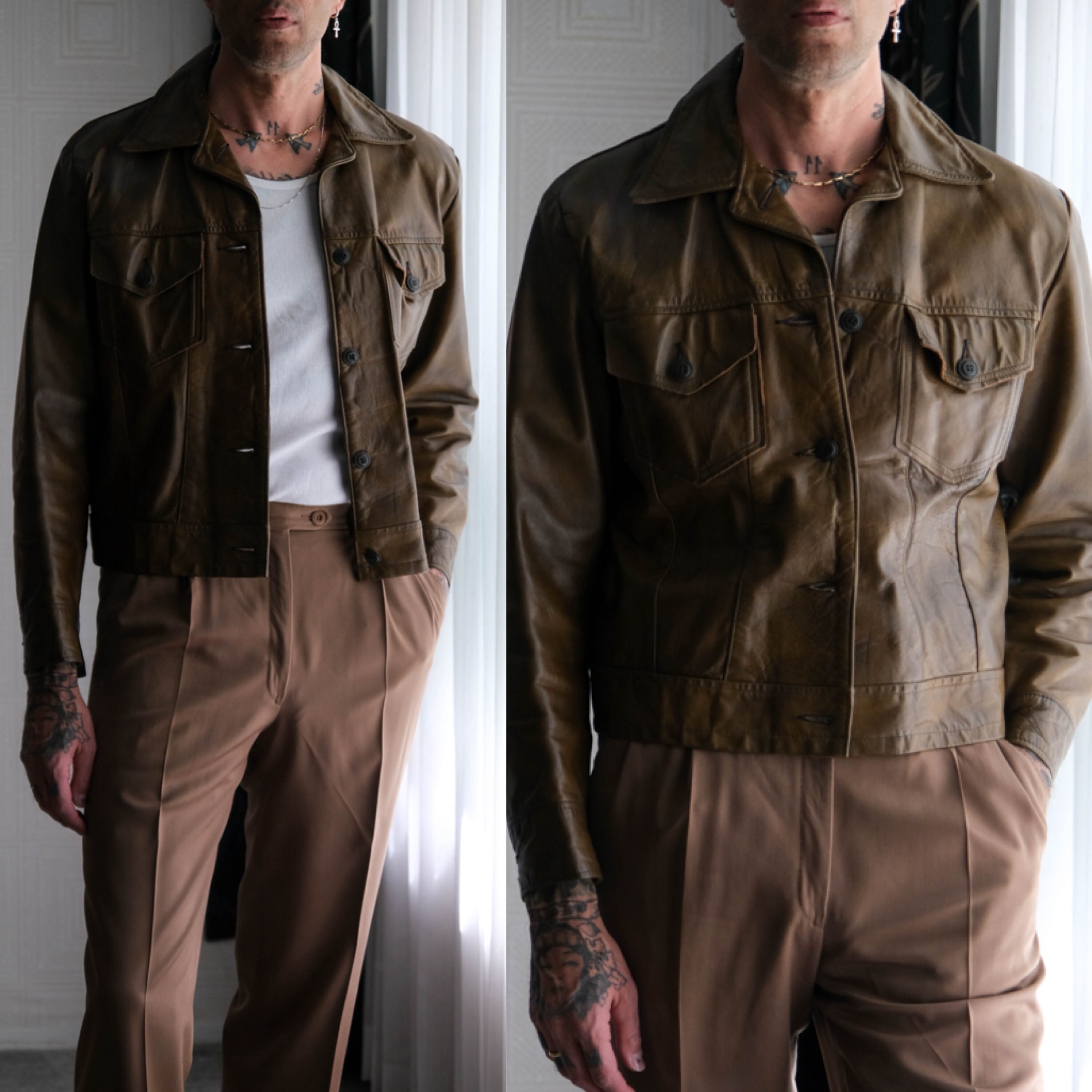 Apc Leather Jacket - Etsy