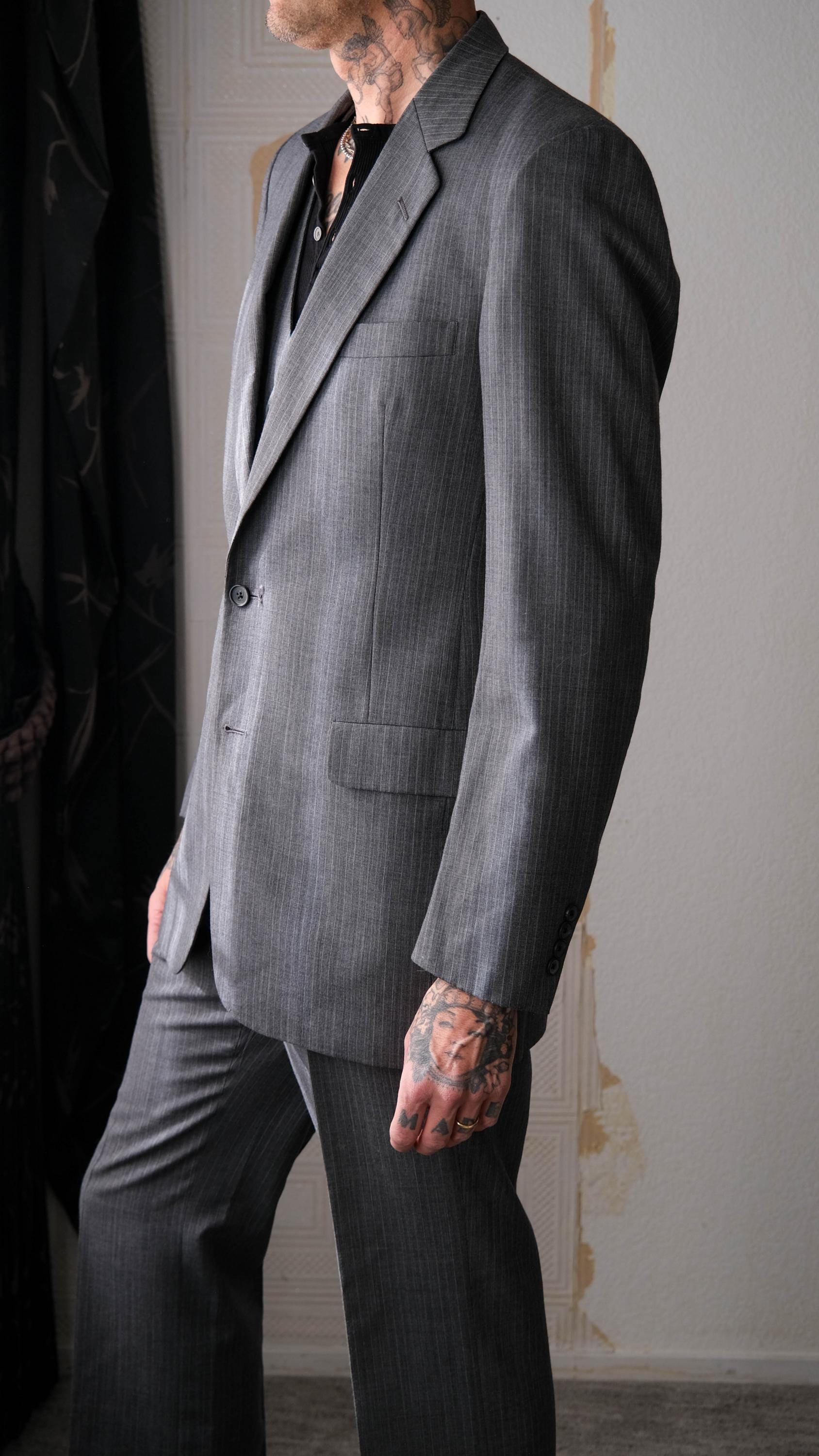 Vintage 70s Christian Dior Monsieur HS&M Peppered Dark Gray