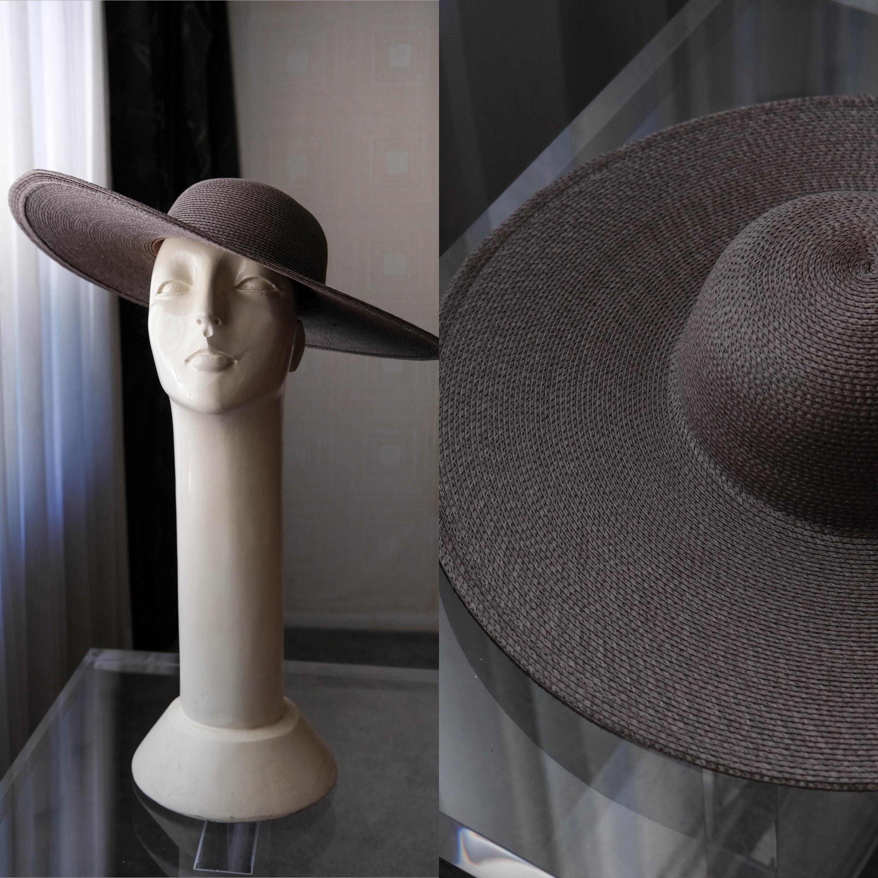 Vintage Black Woven Straw Hat Neiman Marcus with Rhinestone  display picture 3