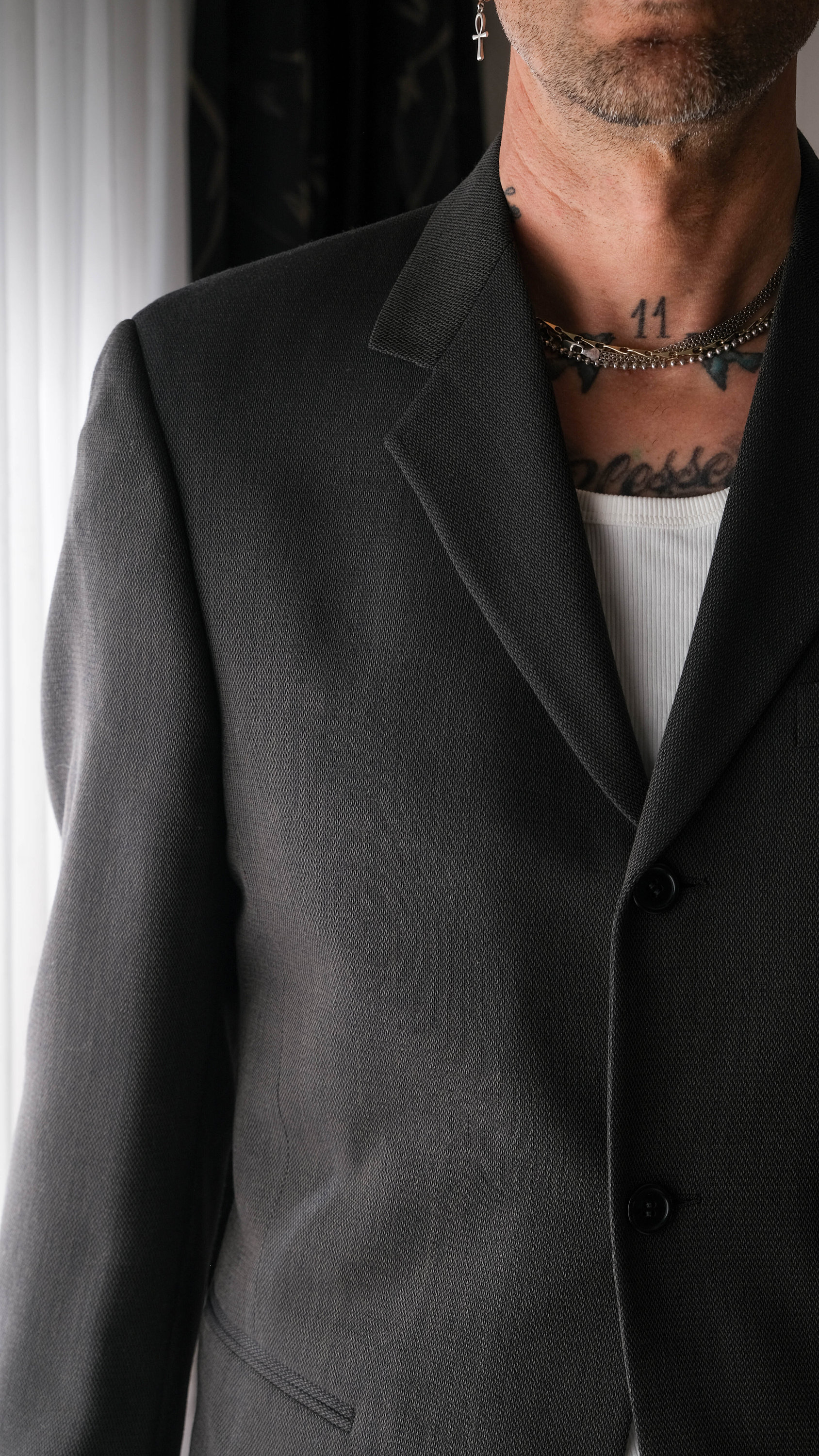 Vintage 90s DONNA KARAN Copper Gray Wool Crepe Gabardine Three 