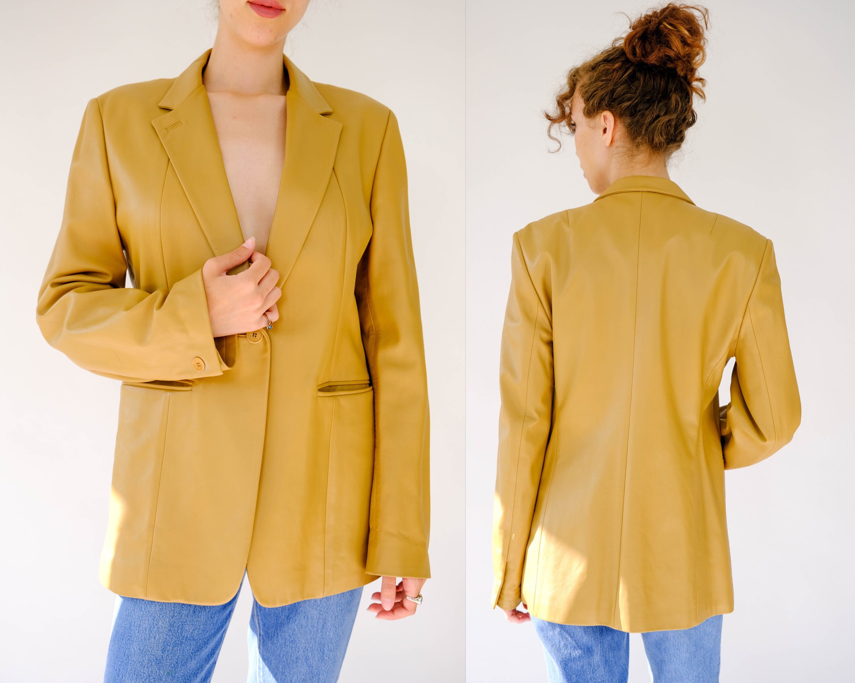 Dkny Leather Coat - Etsy Dkny Leather Coat - Etsy