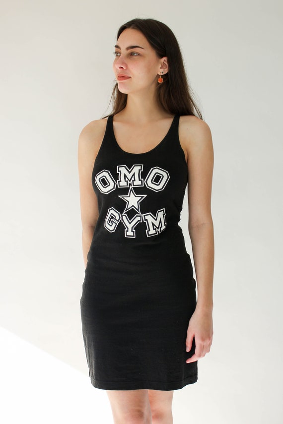 Vintage 80s Norma Kamali OMO GYM Tank T-Shirt Dre… - image 3